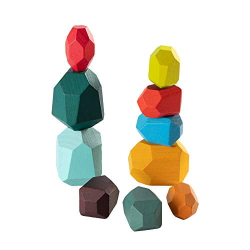 Details about / Creative Wooden Balancing Stones Building Block Colored Educational Stacking Toy